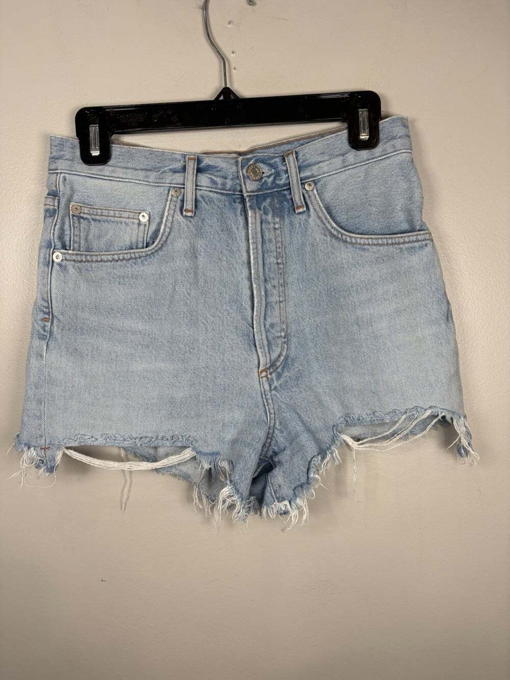 AGOLDE Jaden A038-811 Blue High Rise Denim Jean Shorts Cut Off Forever 28